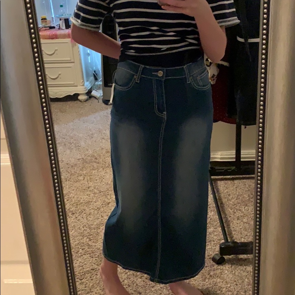 Cato long jean skirt